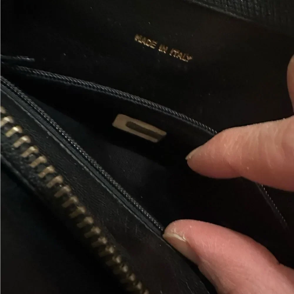 CHANEL Black Chevron Leather Shoulder Bag with Gold Accent